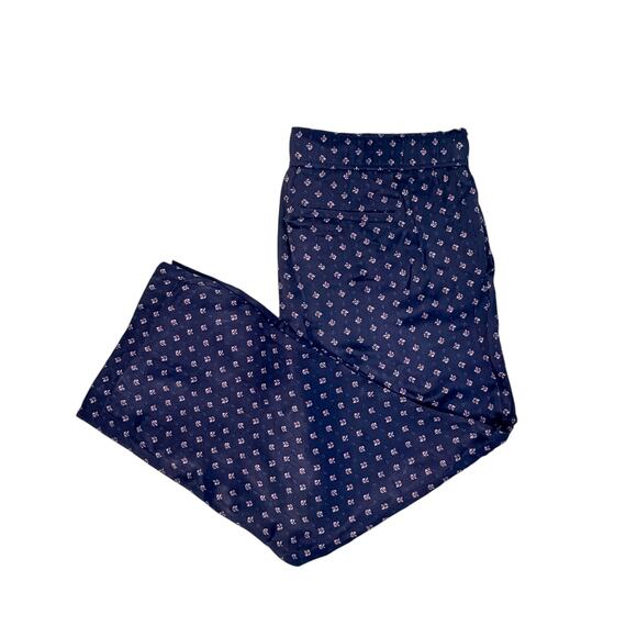 LOFT Blue Multi Print Wide Leg Pull-On Pants Size 14 100% Viscose - Picture 2 of 5